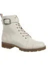 Lifestride Liverpool Womens Faux Leather Zipper Combat & Lace-up Boots In Multi