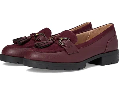Lifestride Logan Shoes Womens California Wine Leather Tassel Loafer Ver025 In Brown