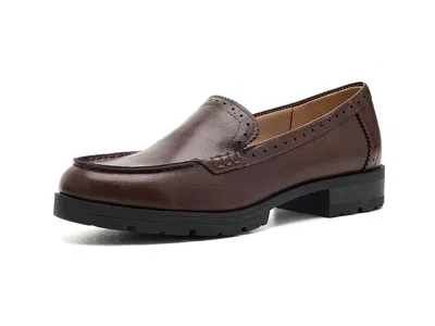 Lifestride London 4 Loafer/moc Shoes Women's Flat Shoes Chestnut Brown: 6 M (b), Faux Leather