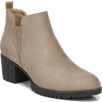 Lifestride London Womens Slip On Dress Ankle Boots In Brown