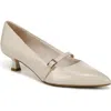 Lifestride Madelyn Mary Jane Pointed Toe Kitten Heel Pump In Almond Milk