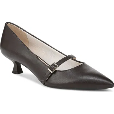 Lifestride Madelyn Mary Jane Pointed Toe Kitten Heel Pump In Brown