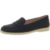 Lifestride Malta Womens Padded Insole Faux Leather Loafers In Black