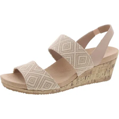 Lifestride Marcela Womens Woven Slip On Wedge Sandals In Multi