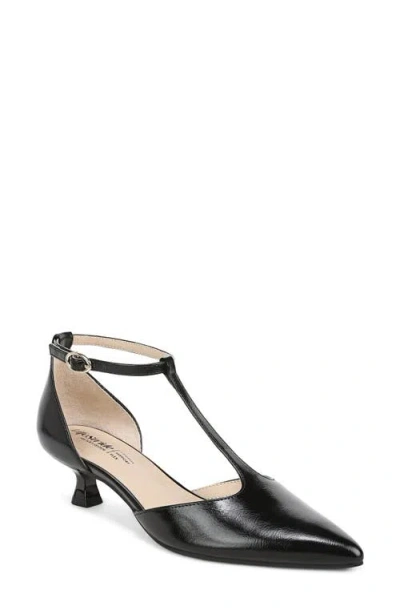 Lifestride Maruin Ankle Strap Pointed Toe Kitten Heel Pump In Black