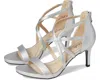 Lifestride Womens Faux Leather Slip On Heels In Silver