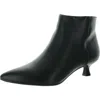 Lifestride Maya Womens Faux Leather Kitten Heel Ankle Boots In Black