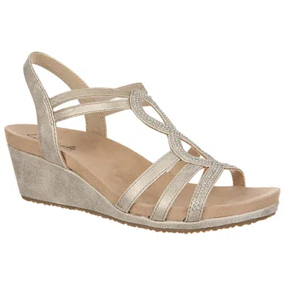 Lifestride Mesmerize Womens Embellished Man Made Wedge Sandals In Multi