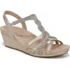 Lifestride Women's Miami Strappy Wedge Sandals In Platino