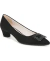 Lifestride Bling Pointed Toe Pump In Black Microfiber