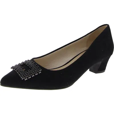 Lifestride Minx Bling Womens Faux Suede Slip On Block Heels In Multi