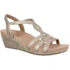 LIFESTRIDE MONACO WOMENS FAUX LEATHER SLINGBACK WEDGE SANDALS