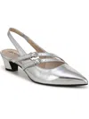 Lifestride Monique Womens Metallic Slingback Heels In Silver