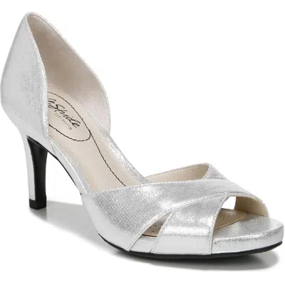 Lifestride Myonos Womens Heels Dress Sandals In Silver