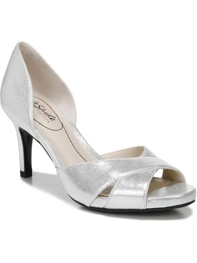 Lifestride Myonos Womens Heels Dress Sandals In Silver