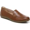 Lifestride Nina Womens Arch Support Faux Leather Slip-on Shoes In Walnut Brown Faux Leather