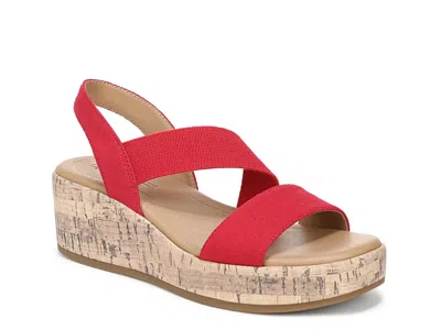 Lifestride Odette Wedge Sandal In Red