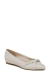 Lifestride Adalene Womens Faux Leather Slip On Ballet Flats In Bone