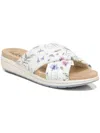 Lifestride Panama Womens Faux Leather Slip On Wedge Sandals In Blue