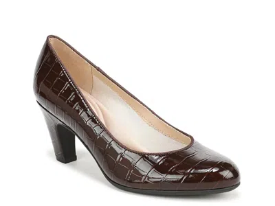 Lifestride Parigi Croc Embossed Faux Leather Pump In Brown