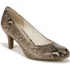 Lifestride Parigi Snake Embossed Pump In Hazelnut