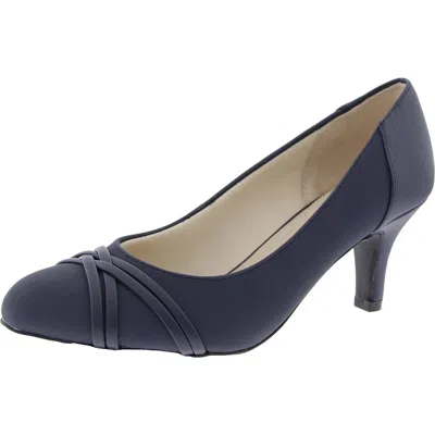 Lifestride Pascal Womens Comfort Insole Manmade Kitten Heels In Blue