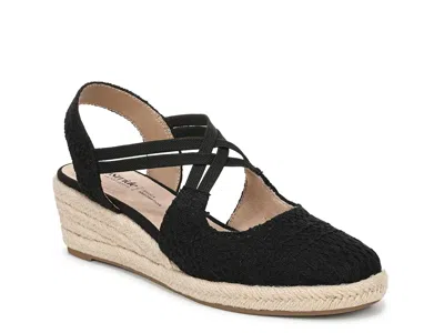 Lifestride Patience Espadrille Wedge Sandal In Black