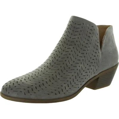 Lifestride Payton Womens Faux Leather Ankle Chelsea Boots In Grey