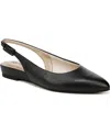 Lifestride Claire Slingback Flat In Black Faux Leather