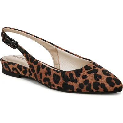 Lifestride Percy Slingback Pointed Toe Flat In Brown Multi Microsuede