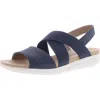 Lifestride Plush Womens Canvas Slingback Flat Sandals In Black