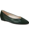 Lifestride Promise Pointed Toe Flat In Tartan Green Faux Leather,microsuede