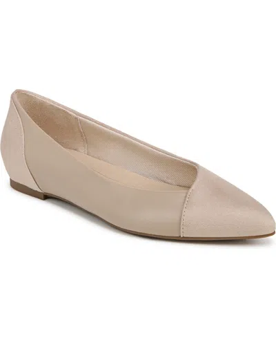 Lifestride Promise Ballet Flats In Tender Taupe Faux Leather,microsuede