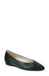 Lifestride Promise Pointed Toe Flat In Tartan Green Faux Leather,microsuede