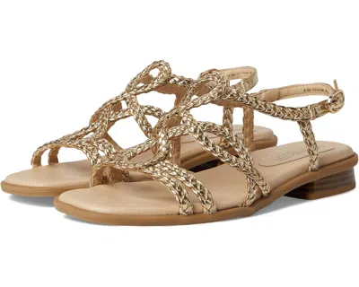Lifestride Reagan Sandals Women's Gold Metallic Faux Leather Braided Rhs6042