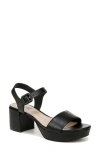 Lifestride Rhythmn Platform Sandal In Black Faux Leather