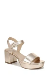 Lifestride Rhythmn Womens Metallic Ankle Strap Block Heel In Silver