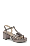 Lifestride Rio Ankle Strap Platform Sandal In Pewter Grey Faux Leather