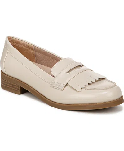 Lifestride Santana Slip On Loafers In Cream Beige Faux Leather