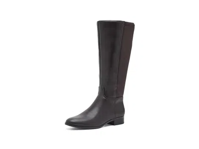 Lifestride Sarah Zip Tall Boots Women's Boots Dark Chocolate - Wide Calf: 9 M (b), Synthetic In Black