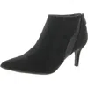 Lifestride Sparrow Womens Faux Suede Pointed Toe Ankle Boots In Black