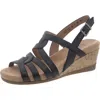 Lifestride Tabby Womens Faux Leather Slingback Wedge Sandals In Multi