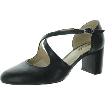 LIFESTRIDE TRACY WOMENS ADJUSTABLE FAUX LEATHER BLOCK HEELS