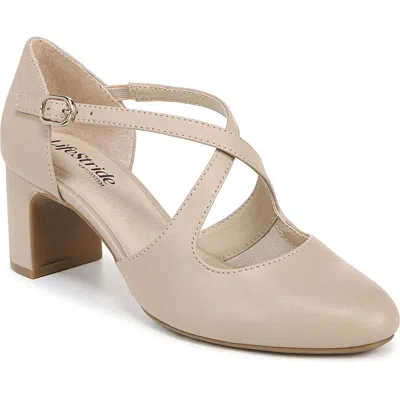 Lifestride Tracy Womens Adjustable Faux Leather Block Heels In Multi