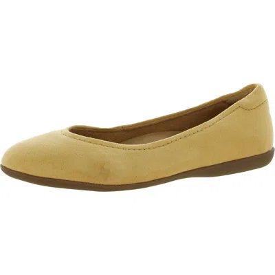 Lifestride Vivienne Womens Slip On Comfort Ballet Flats In Gold