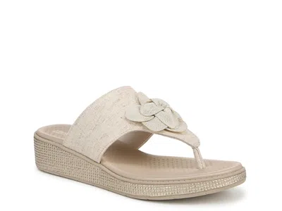 Lifestride Wide Width Bloom Wedge Sandal In Brown