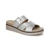 Lifestride Wide Width Getaway Wedge Sandal In Silver