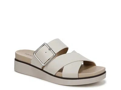 Lifestride Wide Width Getaway Wedge Sandal In White