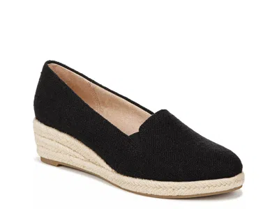 Lifestride Wide Width Kamilla Espadrille Wedge Pump In Black