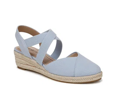 Lifestride Wide Width Kimball Espadrille Wedge Sandal In Blue